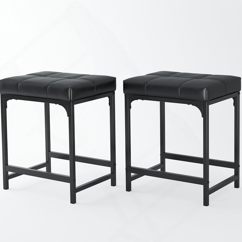 Ensemble de 2 tabourets de coiffeuse, tabouret de maquillage, tabouret de coiffeuse en similicuir, tabouret de pieds moderne pour maquillage, salon, chambre à coucher et vestibule, tabourets de bar