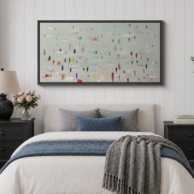 Abstract Crowd Figure Impressionist Modern Wall Decor Extra Large Pictures Framed Canvas Print Wall Art
