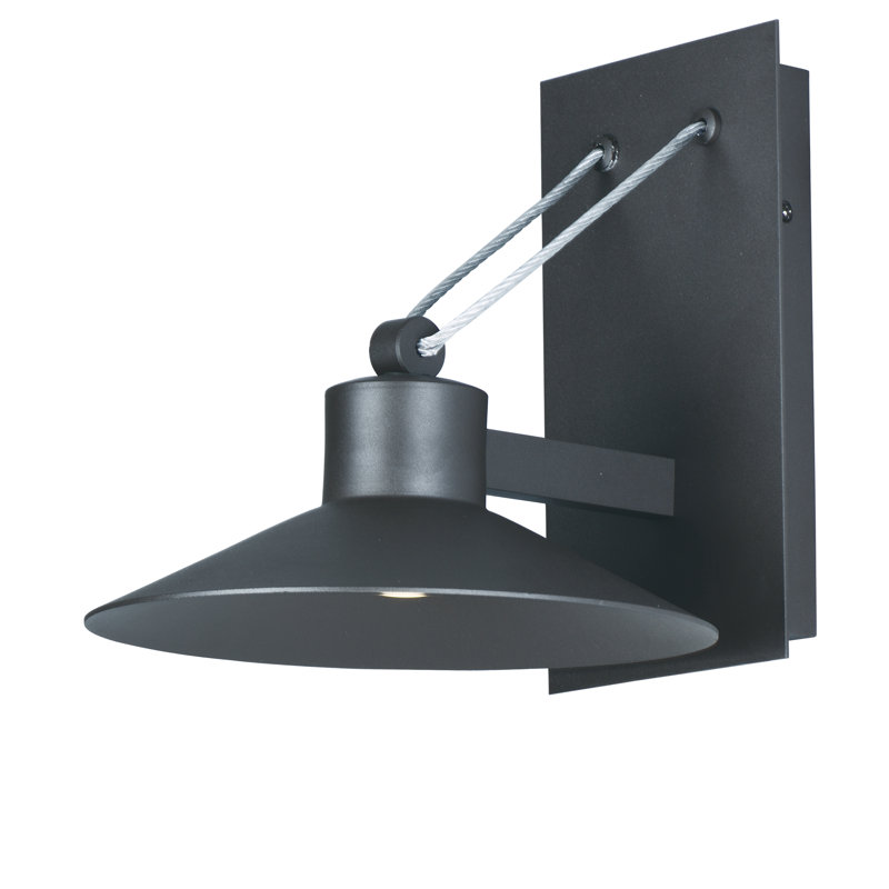 Luminaire de grange d'extérieur à DEL intégré bronze sahélien sahélien, H 10,25 po x l 9,75 po