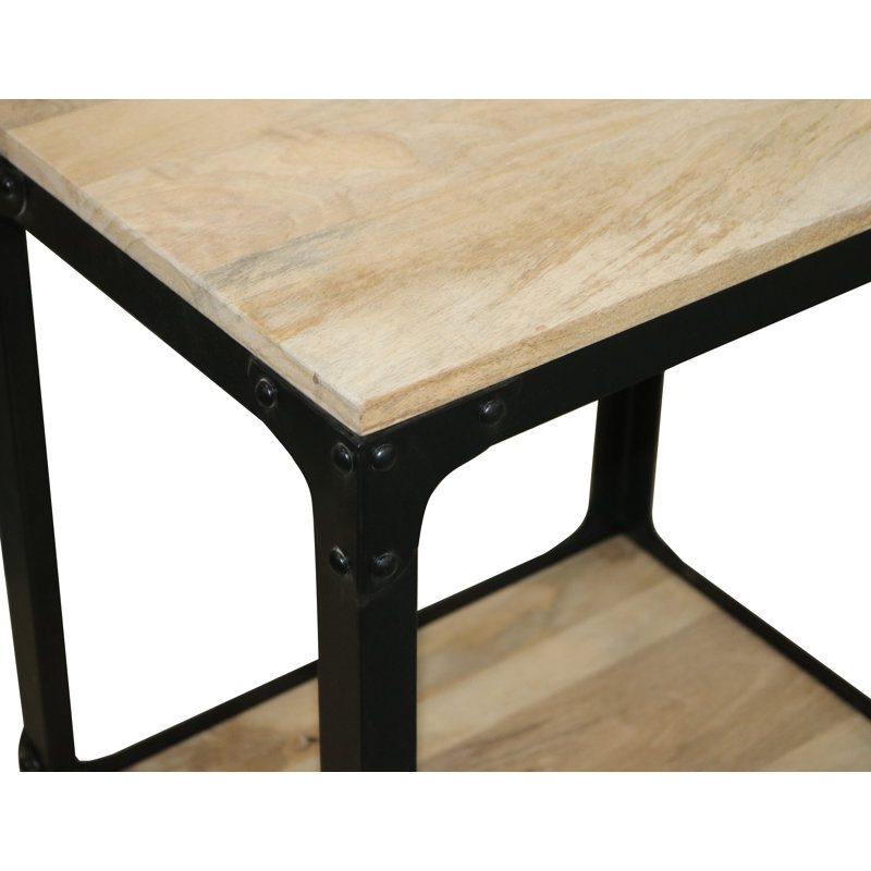 Loammi Solid Wood Tray Top End Table