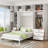 White Size Bed With Storage - Foldable For Space Efficiency Cabinets White, Optimizing Solution