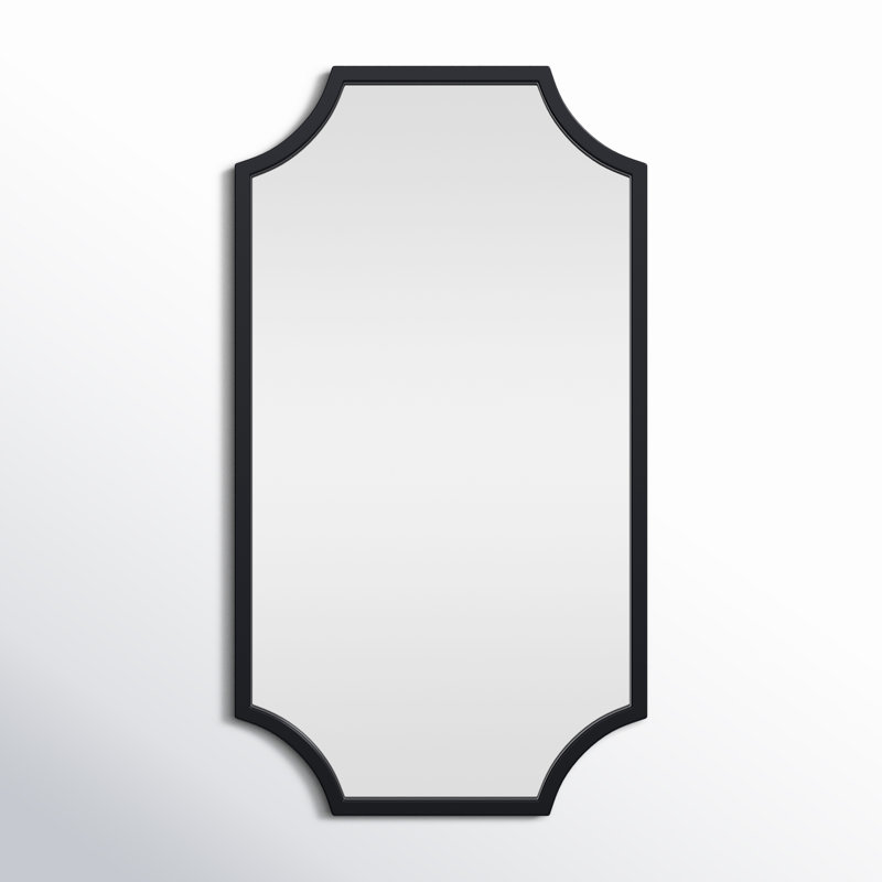 Toretto Metal Scalloped Wall Mirror, Black