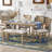 Dining Room Table And Chairs With Bench, Rustic Wood Dining Set, Set Of 6-1837577720-1837577726