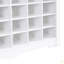 Console élégante à 24 casiers, armoire à chaussures moderne avec base incurvée, buffet polyvalent de haute qualité pour le couloir, la chambre à coucher et le salon-1160379415