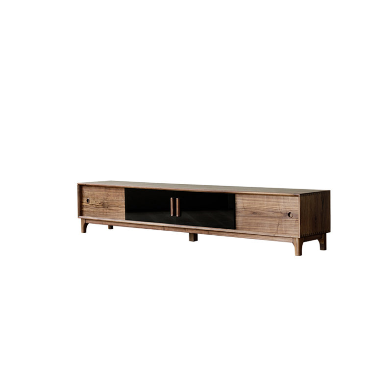 Meuble télé en bois massif de style américain rétro, 78.74"