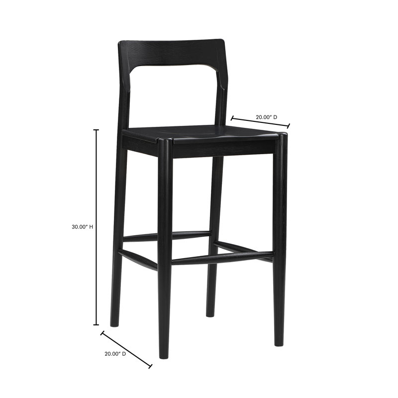 Bar and Counter Stool, Black, Bar Stool (30" Seat Height)