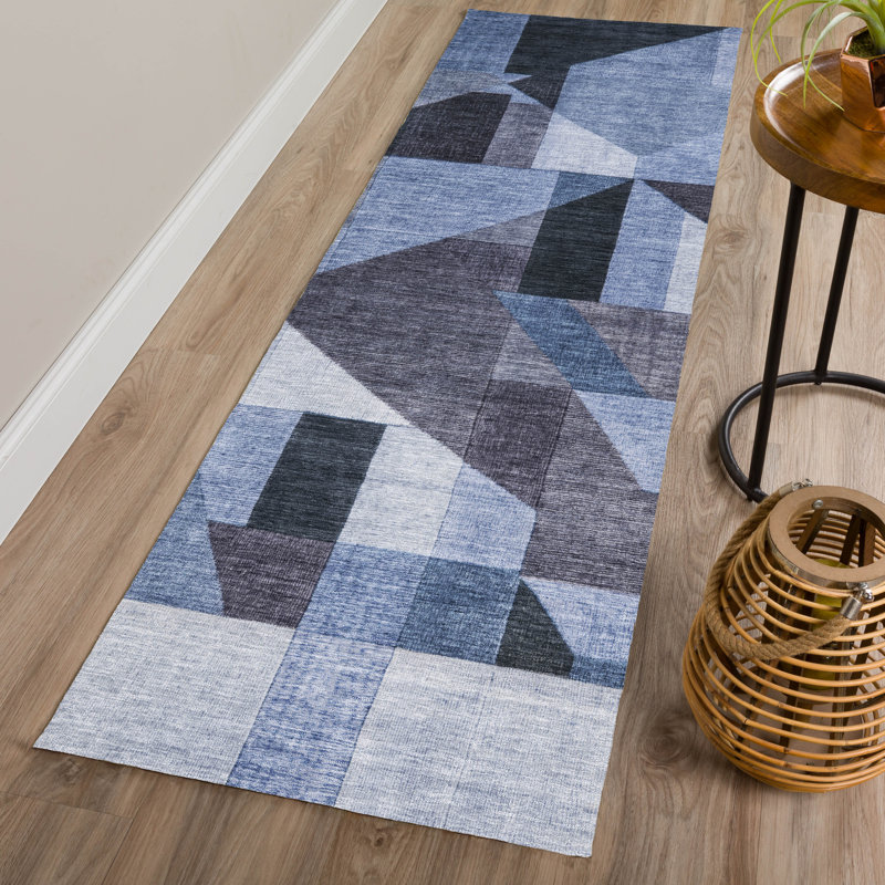 Machine Washable Indoor/Outdoor Wagenen ACN2365 Geometric Rug, Runner 2'3" x 7'6"