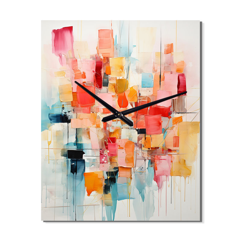 Janavi - Horloge murale abstraite, H 32 po x l 24 po x P 1 po