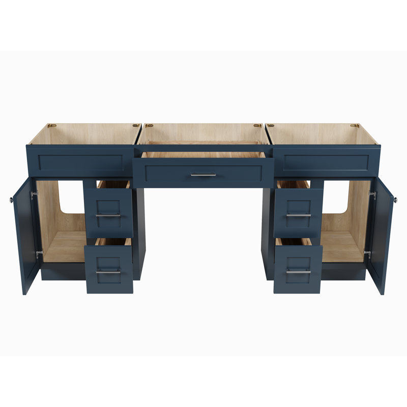 Base de meuble-lavabo double 78 po seulement, Bleu