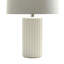 62cm Tall White Ceramic Living Room Table Lamp, Bedside Buffet Lamp Grey Linen Shade