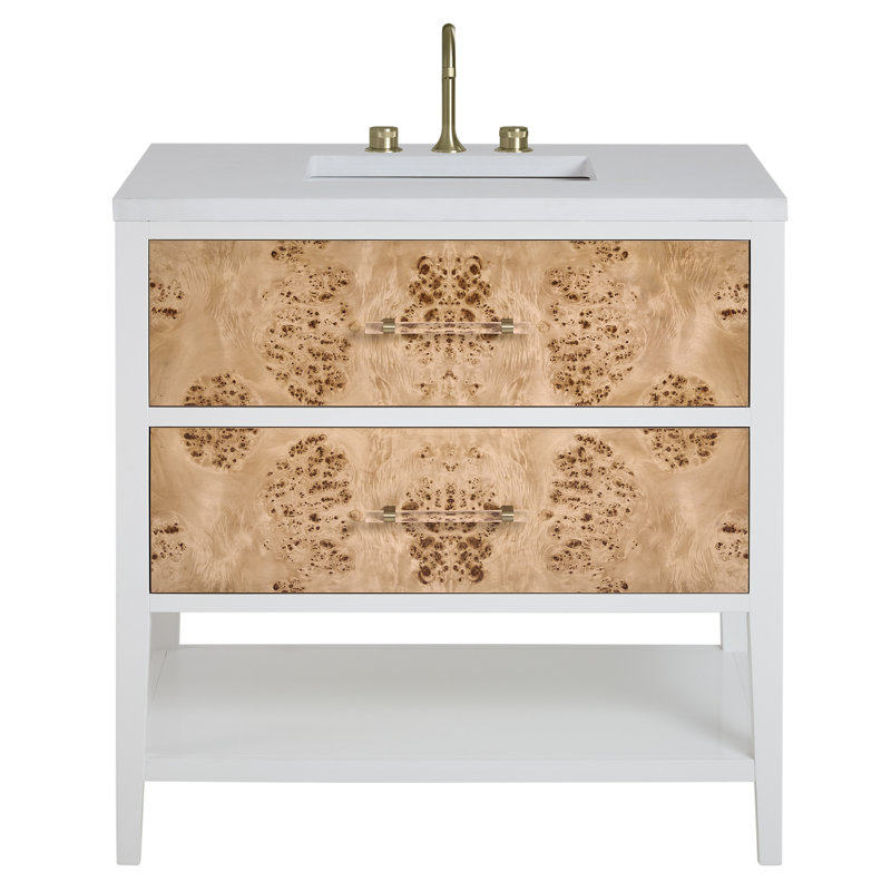 Olena 36'' W Single Vanity, 8" Widespread, White Zeus 