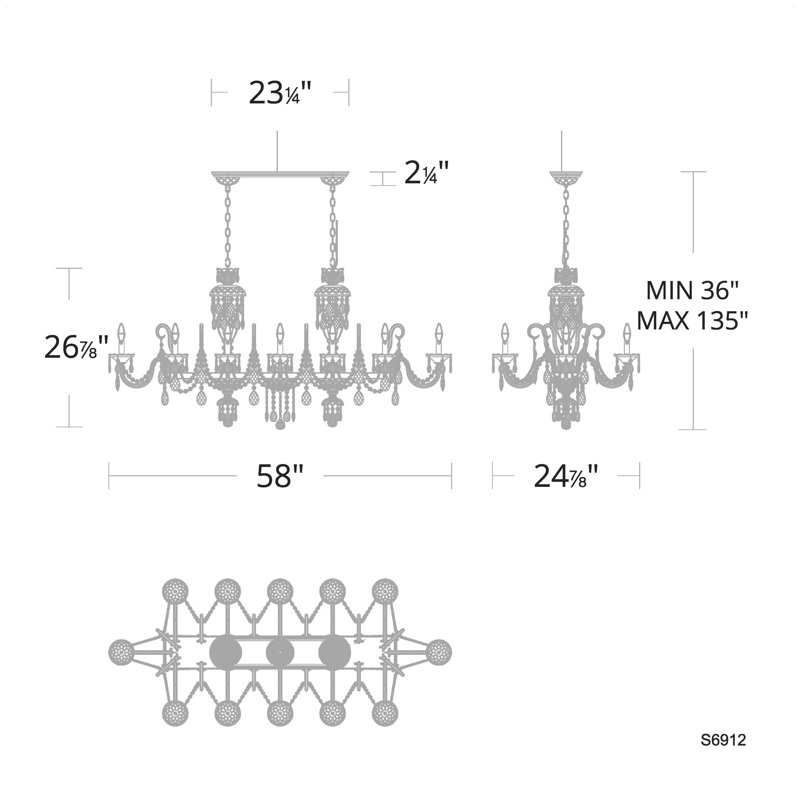 Sterling 12 Light Crystal Linear Chandelier