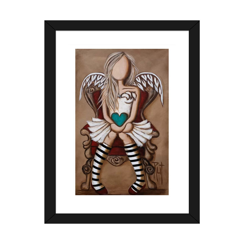 « Colette » par rut art Creations-impression d’art graphique, H 24 po x l 16 po x P 1 po, Papier encadré noir, Blanc