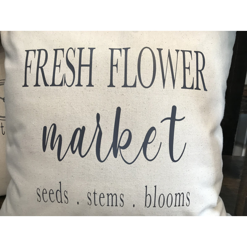 Lia Words Cotton Pillow Cover