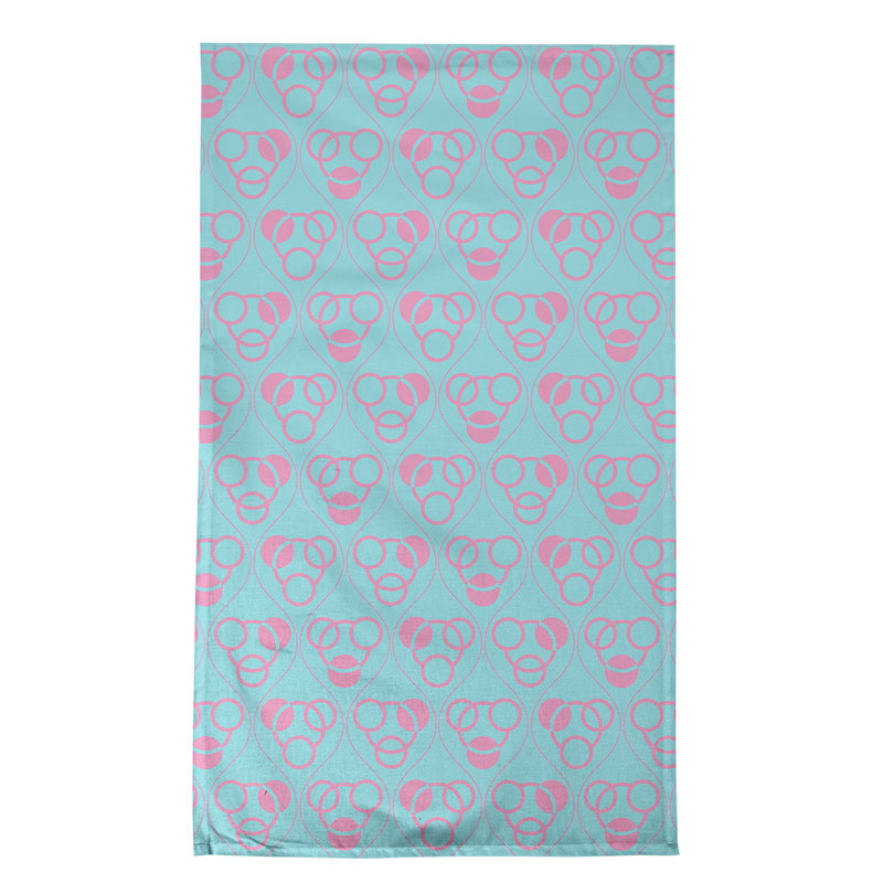 Torchon Circles and Waves, Aigue-marine / rose, Croisé en coton