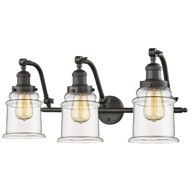Alexandira 3 - Light Dimmable Vanity Light, No Bulb Included, Clear, Oil Rubbed Bronze