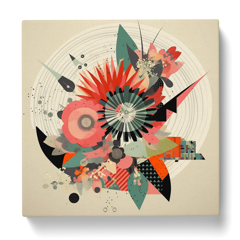 Floral Constructivism No.7 - Wrapped Canvas, 50cm H x 50cm W x 3cm D
