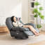 Fauteuil inclinable électrique 37,5 po en similicuir gris foncé avec ports USB et Bluetooth, pivotant et berçant-1276211021