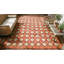 Rustic Red Antique Flatwoven Geometric French Fleur De Lis Design Needlepoint Carpet