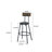 Round Bar Table And Stool Set With Shelf, Upholstered Stool With Backrest