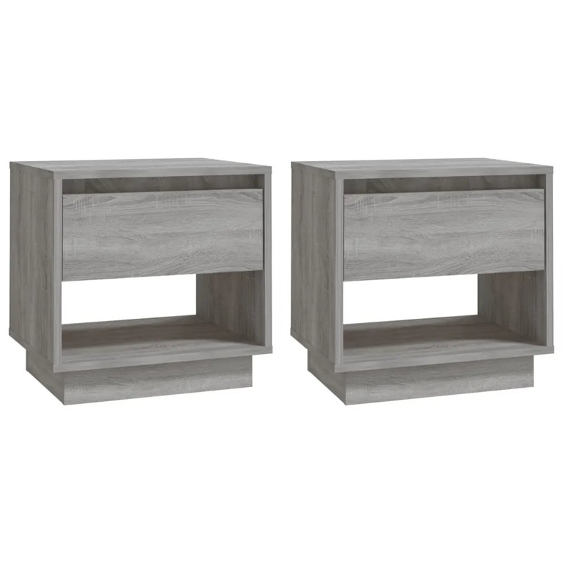 Georgie-May 45 cm W Bedside Table, Grey Sonoma