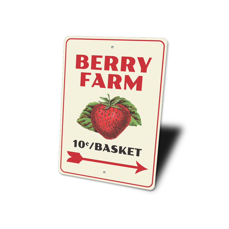 Enseigne en aluminium Berry Farm, H 18 po x l 12 po x P 0,06 po
