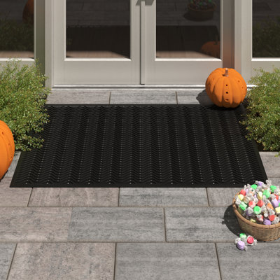 Rummond Wave Rubber 60 in. x 36 in. Non-Slip Outdoor Door Mat