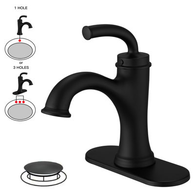 Single-Hole Single-handle Bathroom Faucet with Drain Assembly