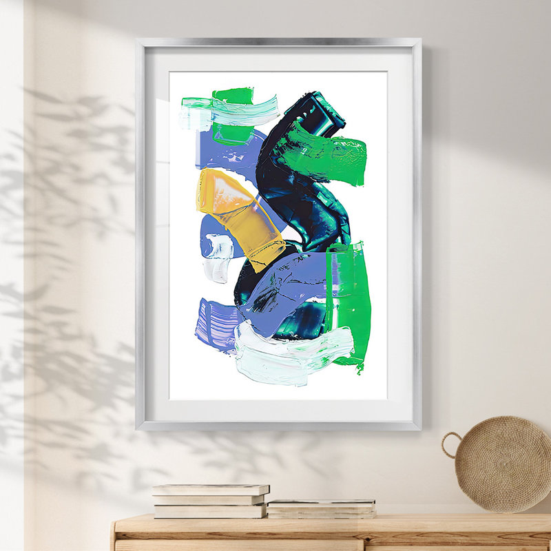 Abstract Pipes I -Framed Print, 25.5" H x 17.5" W, Silver