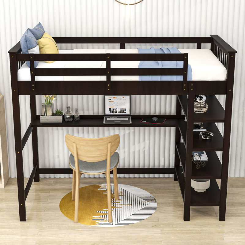 Ettie Kids Loft Bed, Espresso, Twin