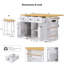 Ensemble de 3 îlots de cuisine avec grand abattant, prise de courant et support de rangement interne (avec 2 tabourets)-2132848003
