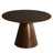 5-Piece Dining Set Round Dining Table With Ash Wood Walnut Top And 4 Leather Dining Chairs In Stained Wooden Legs-109423045