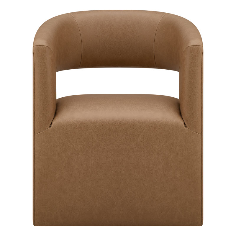  Ensemble de 2 chaises de salle à manger rembourrées avec roulettes Bralan, Désert de La Havane
