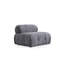 Canapé moderne 3 places, revêtement en tissu gris, 114,2 po x 37,4 po x 29,5 po | Structure robuste en bois de hêtre et en bois aggloméré | 100% polyester, rembourrage en mousse douce | Pieds élégants en plastique noir | Parfait pour le salon et le salon-1925893348