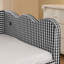 Lit de jour confortable à carreaux vichy avec lit gigogne (taille simple), sans sommier, avec port USB et adorable motif ondulé, en lin noir.-1830122793