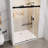 56"-60" W X 78" H Frameless Double Sliding Shower Door, Soft-Close r Screen, 3/8" (10Mm) Clear Tempe Glass With Explosion-Proof Film, Dual Stainless Steel Door Handles-120129645