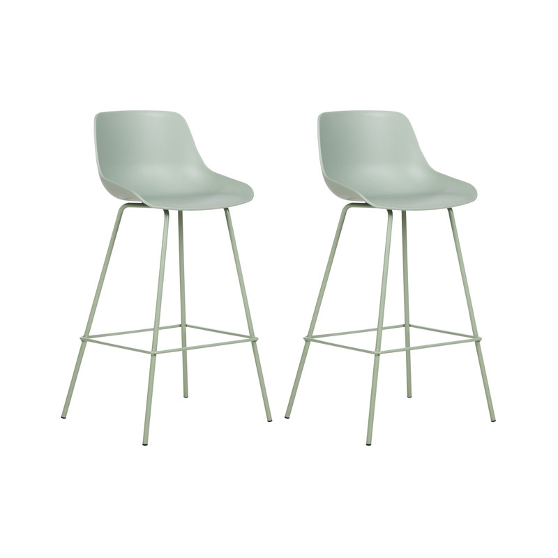 Bluffdale Counter Stool with Metal Frame, Light Green