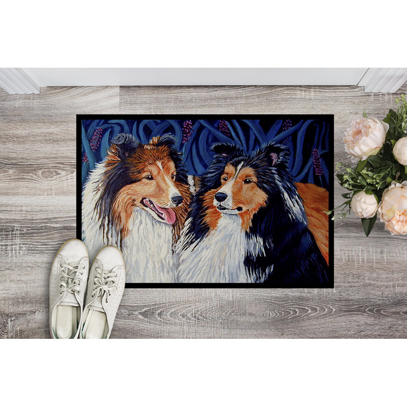 Tapis d'entrée antidérapant Stevinson Sheltie, Rectangle 1 pi 6 po x 2 pi 3 po