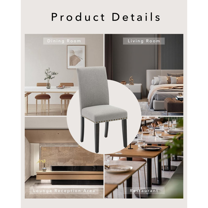 Upholstered Accent Chair, Black, Grey
