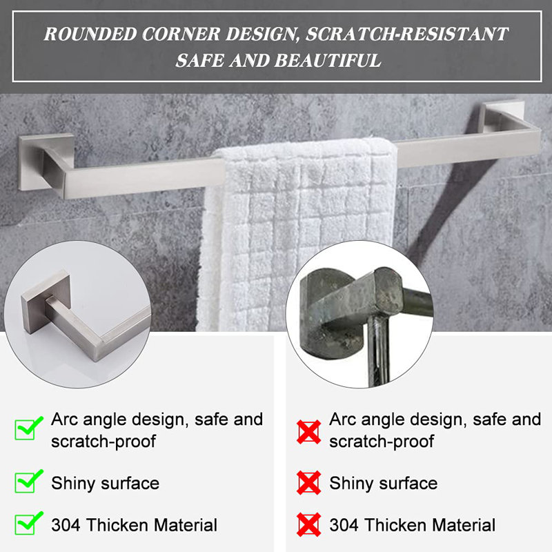 Ensemble de quincaillerie de salle de bain 5 pièces, Argent