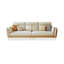 Coussin beige modulaire en similicuir