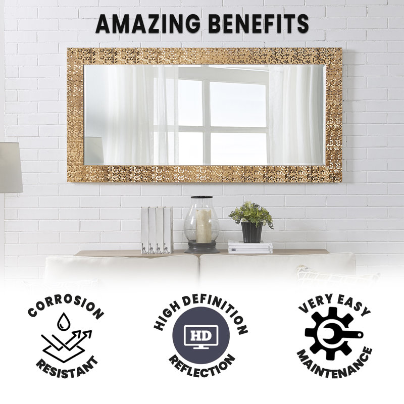 Grand miroir de plancher Laux Mosaic, Cuivre