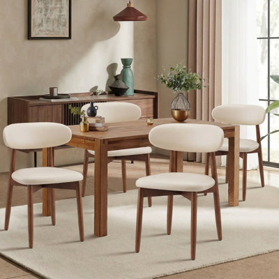 Chaise d'appoint rembourrée en bois massif