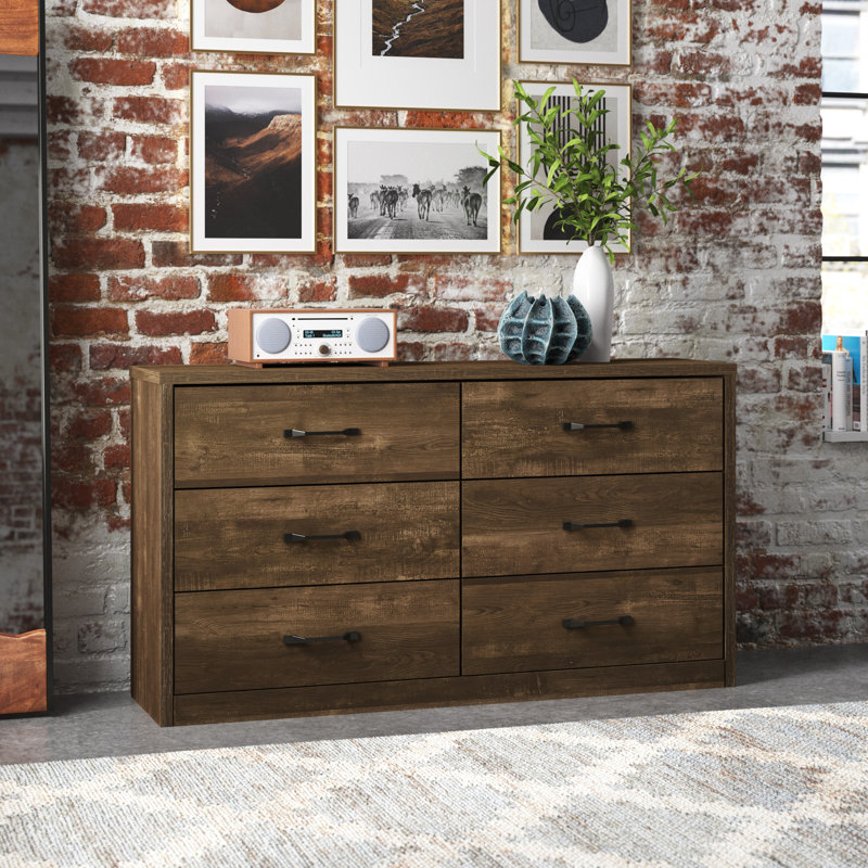 Commode en bois manufacturé à 6 tiroirs avec tiroirs imbriqués Camberley