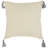 18" Double-Sided Striped And Solid White Square Woven Throw Pillow With Tassels