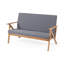 Ensemble de conversation d'extérieur 4 pièces en bois d'acacia avec coussins résistants à l'eau - Ensemble de conversation pour patio et jardin résistant aux intempéries