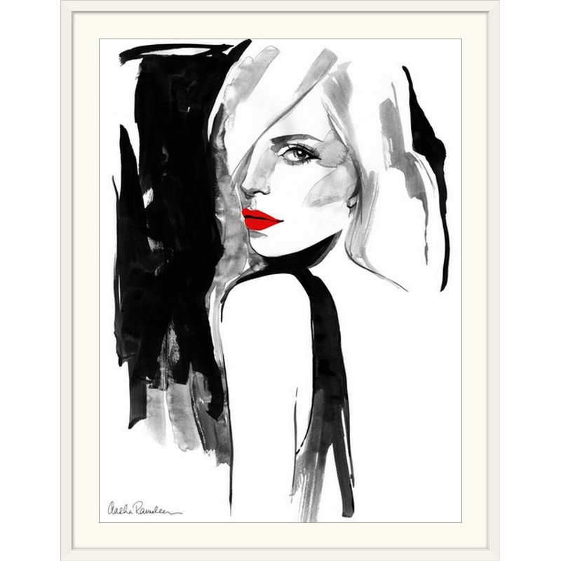 « over the épaule », impression Aasha Ramdeen, H 48 po x l 36 po x p 1,5 po, Toile