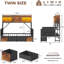 Lit de jour avec bibliothèque haute et 6 tiroirs de rangement, L 76,4 po x l 39 po x H 60,6 po-788009091-788009090