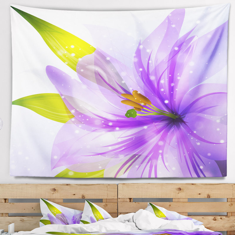 Tapisserie florale lys, H 32 po x l 39 po