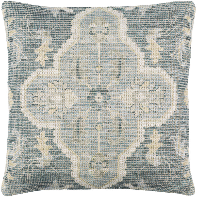 Alain Embroidered Cotton Blend Throw Pillow, 18"H x 18"W, Pillow Cover Only - No Insert